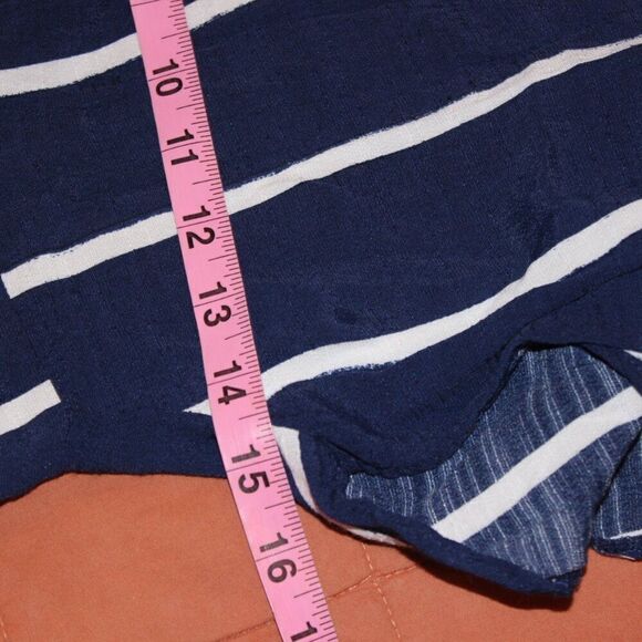 Zara Navy Blue & White Stripes Button Details midi Dress Women's Size M - Picture 11 of 13